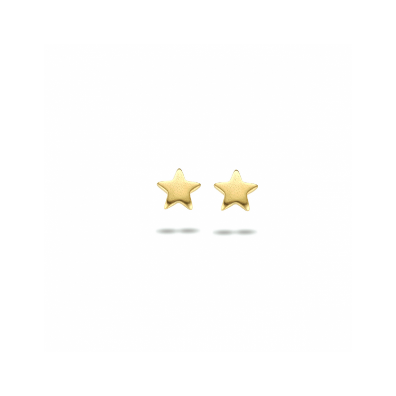 Oorknoppen, zilver verguld ster (5mm.) - 23195