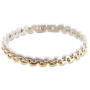 Boccia Armband, model 03056-02 titanium/bicolour breedte schakel 7,5mm.(20cm.) - 23293
