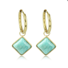 My Bendel Oorringen, edelstaal verguld met Amazonite (16x2mm.) - 23330
