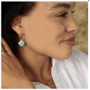 My Bendel Oorringen, edelstaal verguld met Amazonite (16x2mm.) - 23330