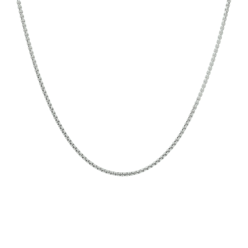 Collier, zilver gerhodineerd venetiaans bol 1,2mm. (lengte: 50cm.) - 23335 Collier, zilver gerhodineerd venetiaans bol 1,2mm. (lengte: 50cm.) - 23335