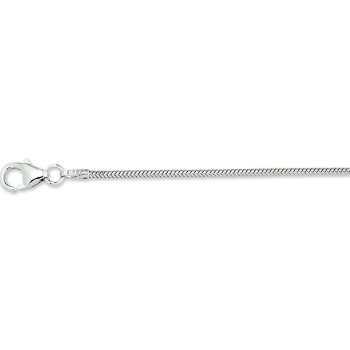 Collier, 14krt.witgoud slangenschakel 1,2mm. (lengte: 42cm.) - 23343