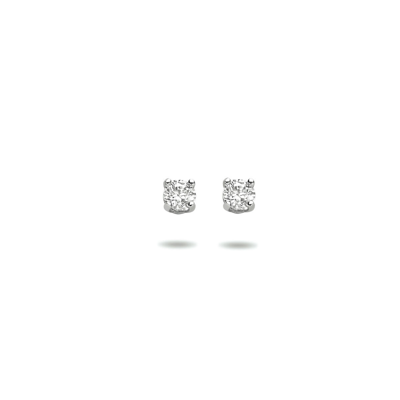 Oorknoppen, 14krt.witgoud met zirkonia (2,5mm.) - 23344 Oorknoppen, 14krt.witgoud met zirkonia (2,5mm.) - 23344