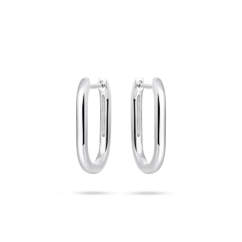 Oorringen, zilver ovaal (2x20mm.) - 23359 Oorringen, zilver ovaal (2x20mm.) - 23359