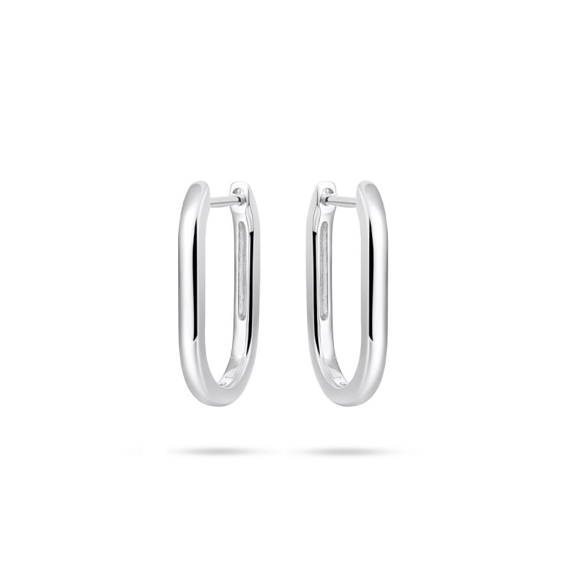 Oorringen, zilver ovaal (2x20mm.) - 23359