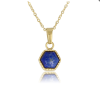 My Bendel Collier met hanger, edelstaal verguld met Lapis Lazuli (lengte: 42-47cm.) - 23364 My Bendel Collier met hanger, edelstaal verguld met Lapis Lazuli (lengte: 42-47cm.) - 23364