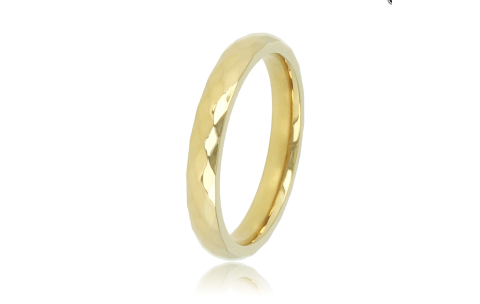 My Bendel Ring, edelstaal 14krt verguld. Facet geslepen. (maat 19). - 23365