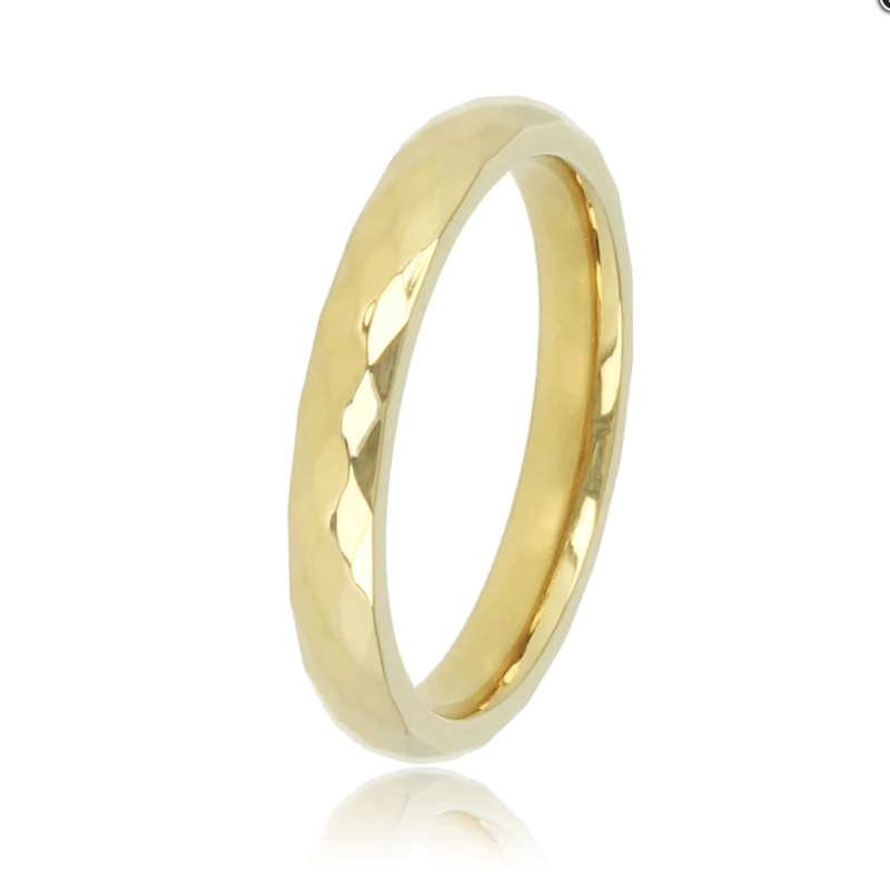 My Bendel Ring, edelstaal verguld. Facet geslepen. (maat 19). - 23365 My Bendel Ring, edelstaal verguld. Facet geslepen. (maat 19). - 23365