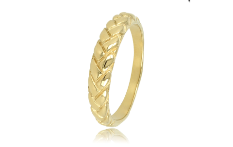 My Bendel Ring, edelstaal 14krt verguld. vlechtmotief (maat 19). - 23366