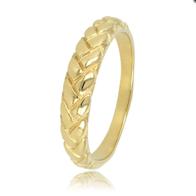 My Bendel Ring, edelstaal verguld. vlechtmotief (maat 19). - 23366 My Bendel Ring, edelstaal verguld. vlechtmotief (maat 19). - 23366