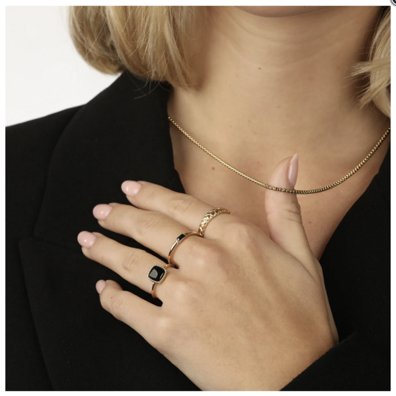 My Bendel Ring, edelstaal verguld. vlechtmotief (maat 19). - 23366 My Bendel Ring, edelstaal verguld. vlechtmotief (maat 19). - 23366
