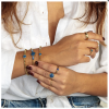 My Bendel Armband, elastische edelstaal-vergulde kralenarmband met blauw Aventurijn - 23368
