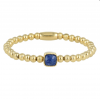 My Bendel Armband, Elastische Edelstaal Vergulde Kralenarmband met Blue Aventurine - 23370 My Bendel Armband, Elastische Edelstaal Vergulde Kralenarmband met Blue Aventurine - 23370