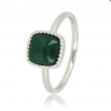 My Bendel Ring, edelstaal met Groen Agaat - 23372 My Bendel Ring, edelstaal met Groen Agaat - 23372