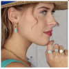My Bendel Oorringen, edelstaal verguld met Blue Howlite (12x16mm.) - 23406
