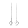 Oorhangers, zilver doortreksysteem met hart (9cm.) - 23424 Oorhangers, zilver doortreksysteem met hart (9cm.) - 23424
