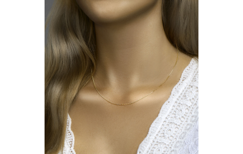 Collier, zilver verguld gourmette (41-45cm.) - 23426