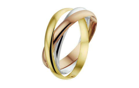 HC Ring, 14krt. tricolour goud (maat 17,5) - 23427