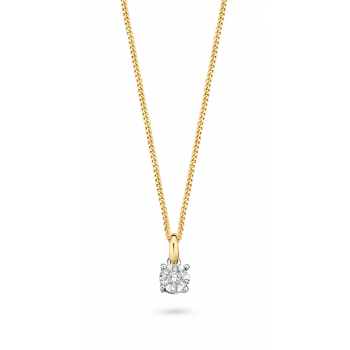 Bernstein Hanger, 14krt.bicolour goud met diamant totaal 0,10ct. (excl.collier) - 23461 Bernstein Hanger, 14krt.bicolour goud met diamant totaal 0,10ct. (excl.collier) - 23461