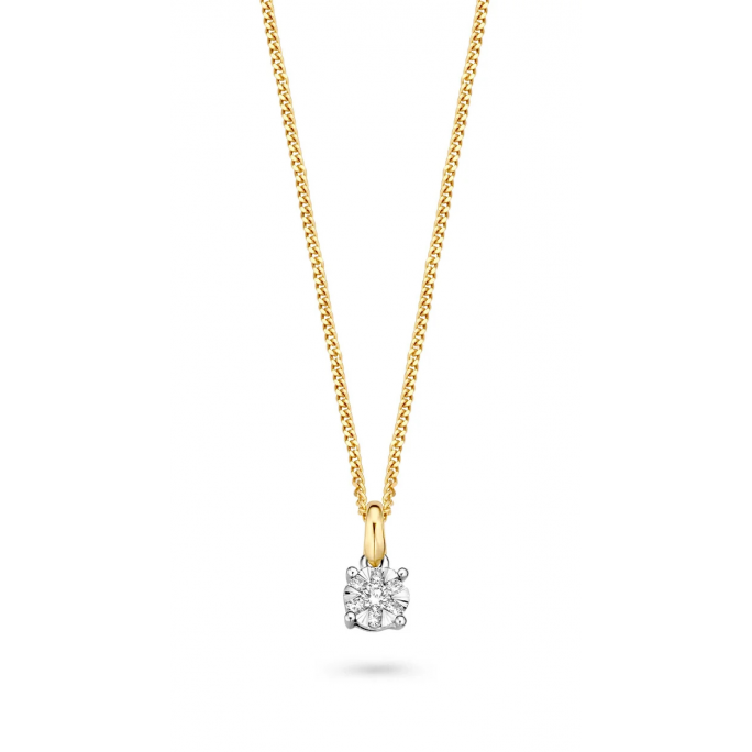 Bernstein Hanger, 14krt.bicolour goud met diamant totaal 0,10ct. (excl.collier) - 23461 Bernstein Hanger, 14krt.bicolour goud met diamant totaal 0,10ct. (excl.collier) - 23461