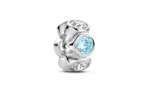 Rosa di Luca Bead, model 664.001 zirkonia wit/lichtblauw - 23478