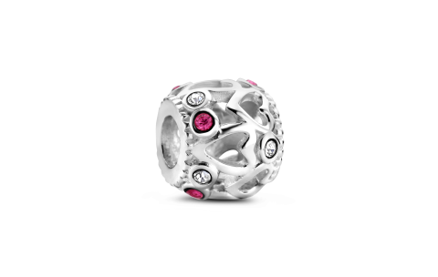 Rosa di Luca Bead, model 664.019 hart rose/wit zirkonia - 23496