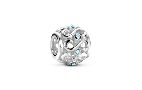 Rosa di Luca Bead, model 664.020 lichtblauw zirkonia - 23497