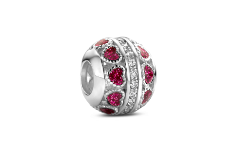 Rosa di Luca Bead, model 664.026 hart donkerrose/wit zirkonia - 23503