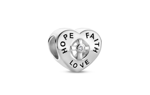 Rosa di Luca Bead, model 664.028 hart Hope Faith Love zirkonia - 23505