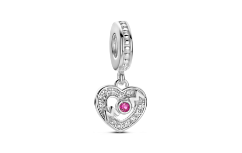 Rosa di Luca Bead, model 668.010 Mom hangend wit/roze zirkonia - 23526