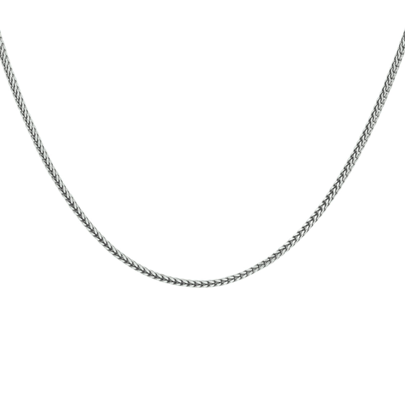 Collier, zilver/oxi vossestaart 1,6 mm (lengte 50cm.) - 23562