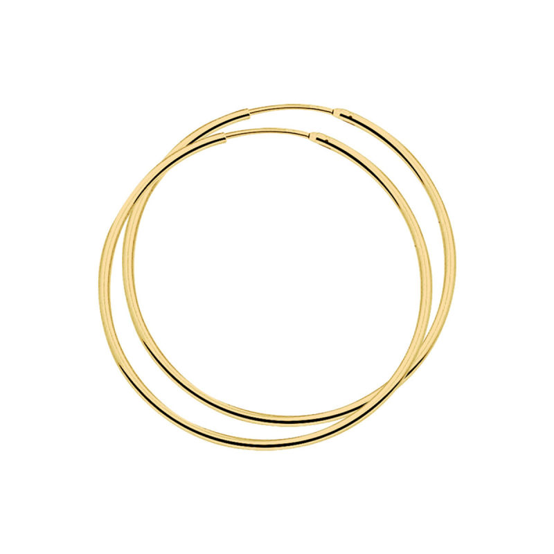Oorringen, zilver verguld (45x1,5mm.) - 23563 Oorringen, zilver verguld (45x1,5mm.) - 23563