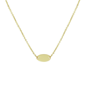 Collier, 14krt.goud met ovaal plaatje (lengte: 43-45cm.) - 23576