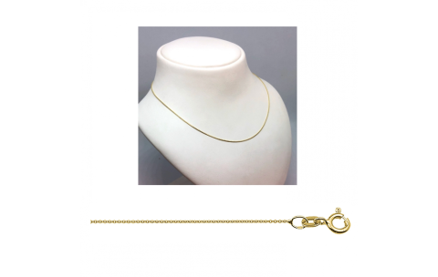 Collier, 14krt.goud ankerschakel 0,8mm. (lengte:38cm.) - 23586