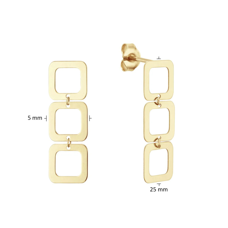 Jackie Oorhangers, 14krt.goud "Laguna Studs" - 23606