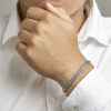 Armband, zilver/oxi vossestaart 6,5 mm (lengte: 19cm.) - 23621