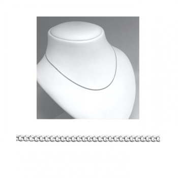 Collier, 14krt.witgoud gourmette 1,0mm. (lengte: 41- 43-45cm.) - 23626