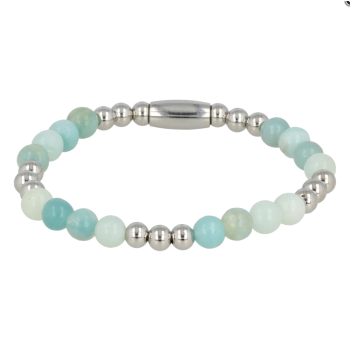 My Bendel Armband, Elastische Edelstalen Kralenarmband met Amazoniet Edelsteen (SMALL). - 23652 My Bendel Armband, Elastische Edelstalen Kralenarmband met Amazoniet Edelsteen (SMALL). - 23652
