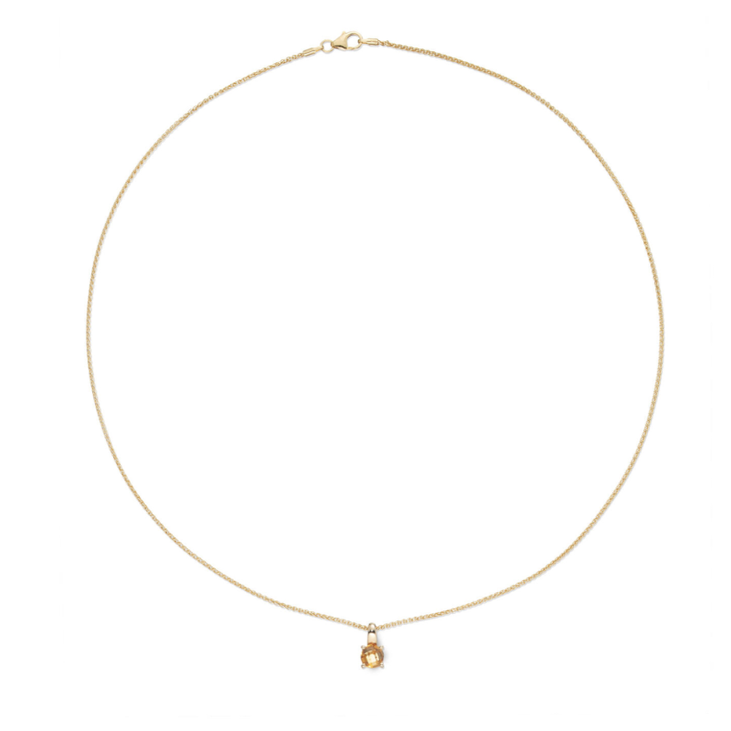 Hanger, 14krt.goud met citrien (6mm.) excl. collier - 23654