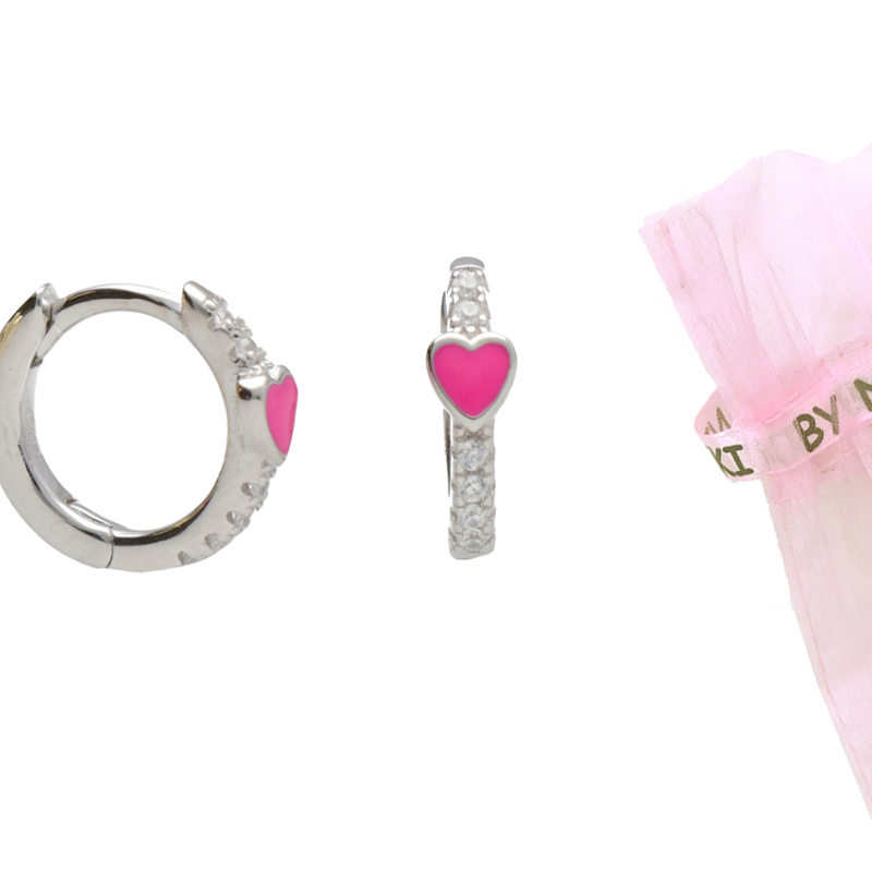 BY NIKKI Oorringen, zilver gerhodineerd met zirkonia (diameter: 10mm.) - 23659