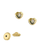BY NIKKI Oorknoppen, 14krt.goud met zirkonia hart - 23693
