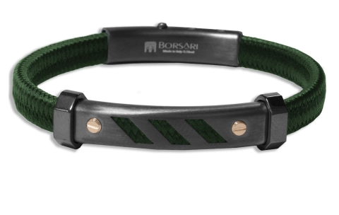 Borsari Gioielli heren armband, BR-NAUTICO92 Groen - 23712