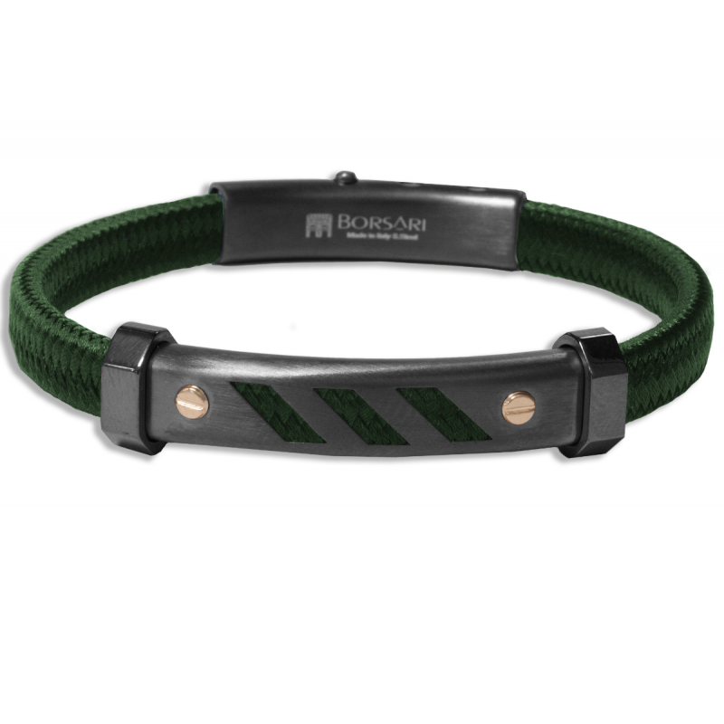 Borsari Gioielli heren armband, BR-NAUTICO92 Groen - 23712