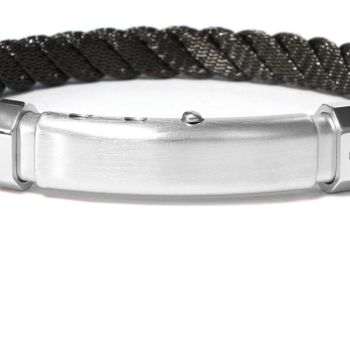 Borsari Gioielli heren armband, BR-CORDA61 Zwart - 23717