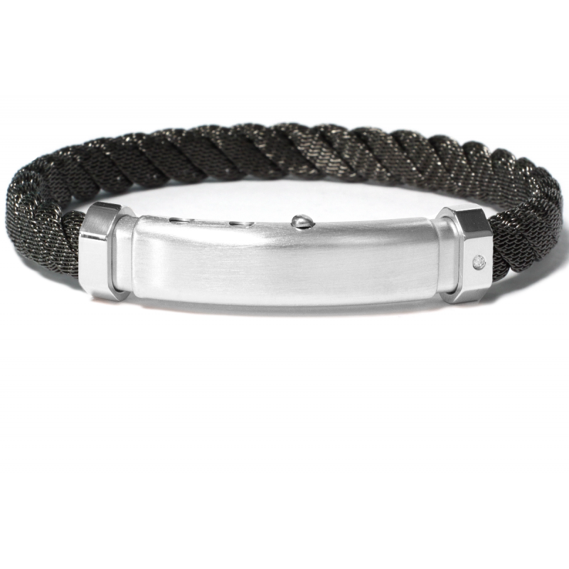 Borsari Gioielli heren armband, BR-CORDA61 Zwart - 23717 Borsari Gioielli heren armband, BR-CORDA61 Zwart - 23717