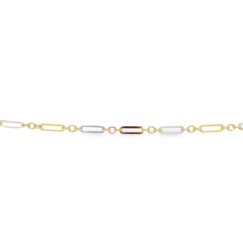 Armband, 14krt. bicolour goud (lengte: 19,5cm.) - 23723