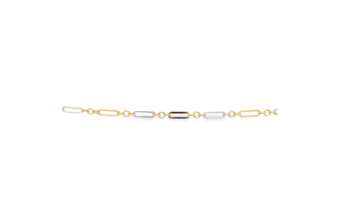 Armband, 14krt. bicolour goud (lengte: 19,5cm.) - 23723