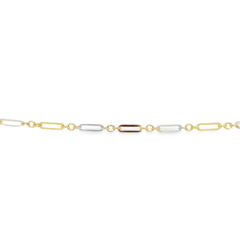 Armband, 14krt. bicolour goud (lengte: 19,5cm.) - 23723