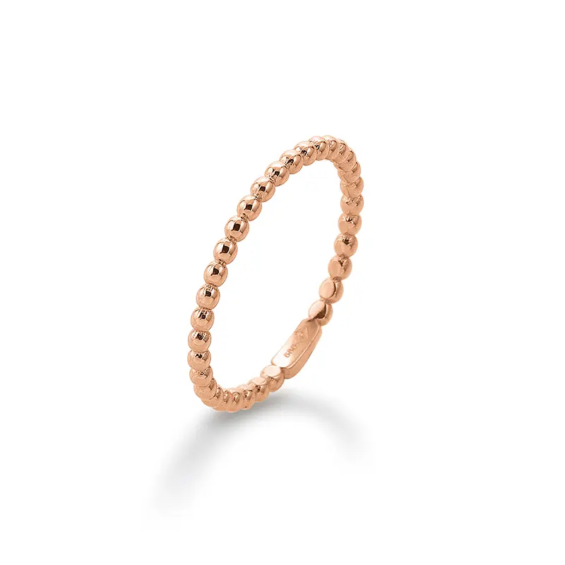 Ring, 14krt.rose goud pareldraad (maat 56) - 23732