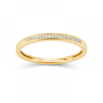 Ring, 14krt.goud met diamant totaal 0,04ct. (maat 56) - 23733